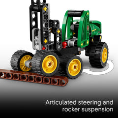 LEGO Technic John Deere 1470H harvester color scheme boosts visual realism.