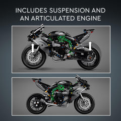 LEGO Technic Kawasaki Ninja H2R 2-speed gearbox detail
