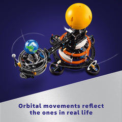 LEGO Technic Earth Moon model shows 24 cm height and 33 cm length.