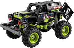 LEGO Grave Digger ghost and fire graphics enhance Monster Jam vibe.