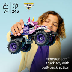 Side view shows pull-back mechanism for fast action and dynamic stunts
