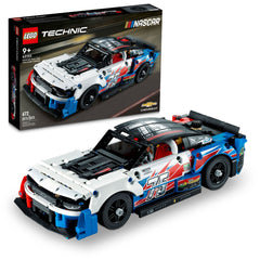 LEGO Technic NASCAR Camaro ZL1 front view highlighting authentic detailing for display and play