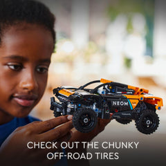 LEGO Technic NEOM McLaren Extreme E in vibrant color scheme and logos