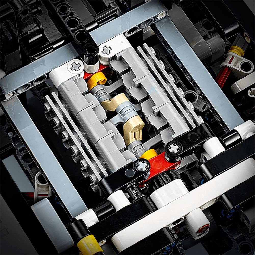 LEGO Technic Porsche 911 RSR steering mechanism for interactive building