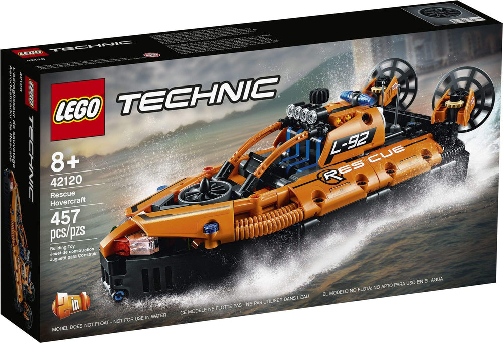 LEGO Technic Rescue Hovercraft warning light and turning fans for realistic features