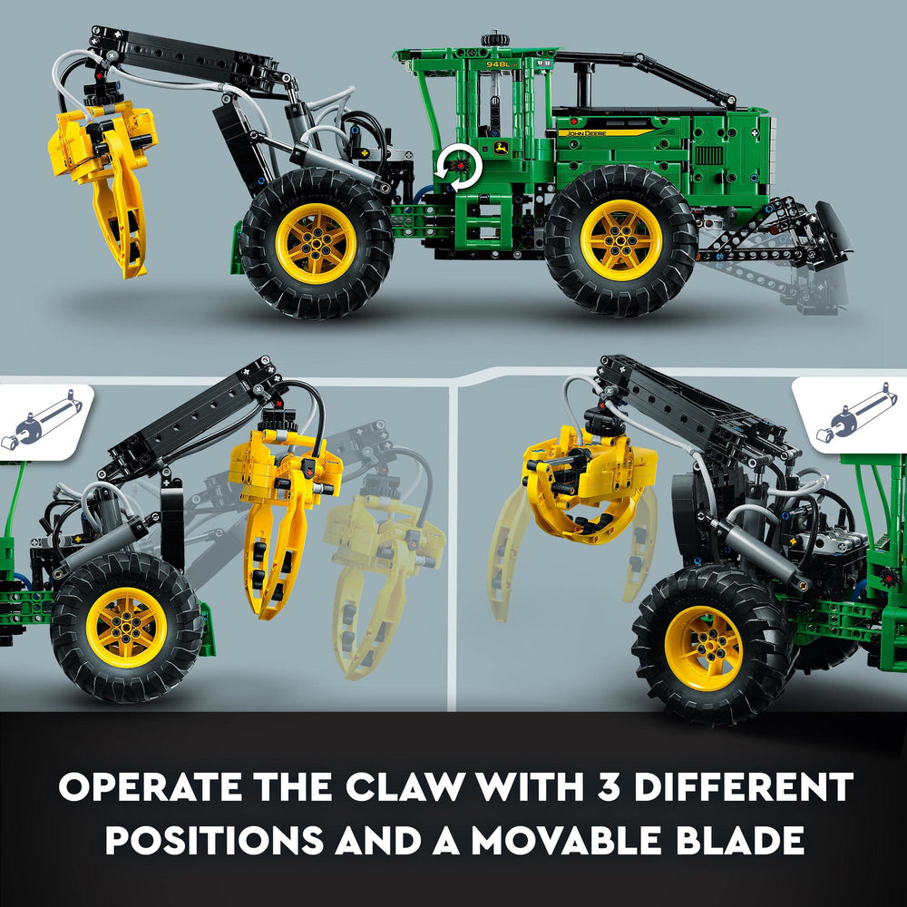 LEGO Technic Skidder John Deere 948L-II running motor action revealed