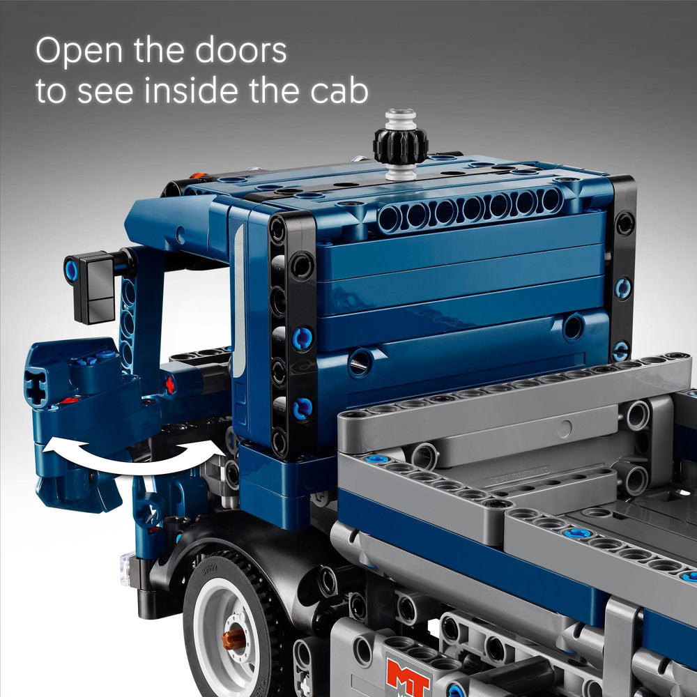 LEGO Technic tipping dump truck blue body detail and design quality