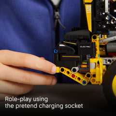 LEGO Technic Volvo L120 charging station adds pretend power up moments between tasks