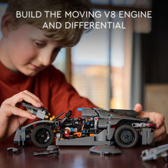 LEGO Technic Koenigsegg Jesko Absolut Grey dihedral doors showcase dramatic, real-world opening mechanics.