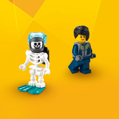LEGO treasure safe with gold bars and gems fuels treasure-hunt storytelling.