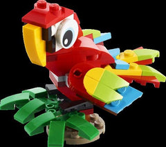 LEGO 30581 Tropical Parrot shows 3-in-1 versatility for imaginative adventures.