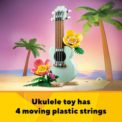 LEGO Tropical Ukulele ocean and beach stand setting invites seaside stories and role play.