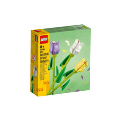 LEGO Tulips bouquet 40461 with purple bloom, adds a vibrant focal point.