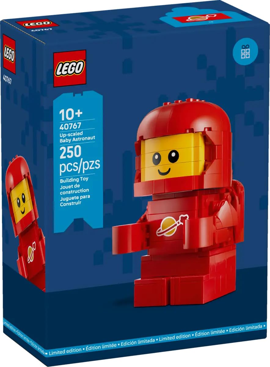 LEGO Up-Scaled Baby Astronaut 40767 face with friendly smile for imaginative play