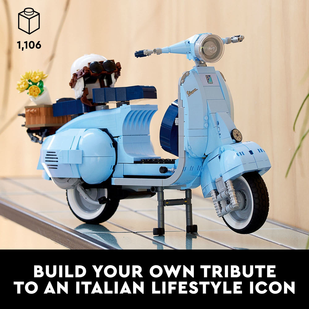 LEGO Vespa 125 model engine cover detail for authentic display