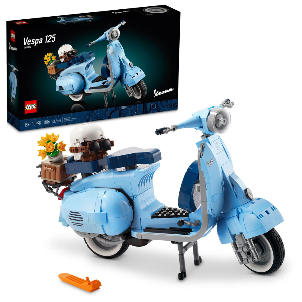 LEGO Vespa 125 model front view for a stylish home display