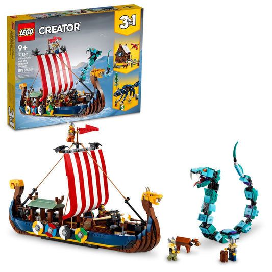 LEGO Creator Viking Ship and Midgard Serpent model for immersive adventures.