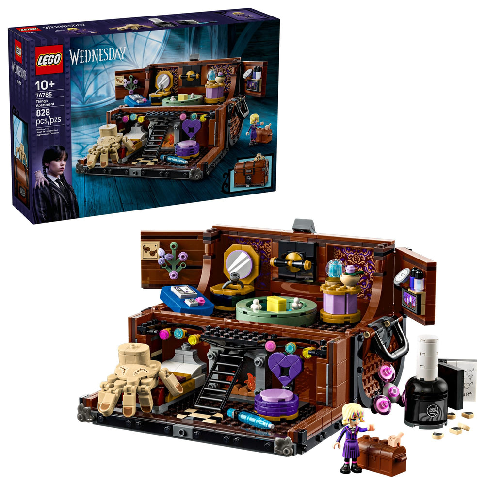LEGO Wednesday Things apartment trunk open reveals cozy living space for imaginative play and storytelling