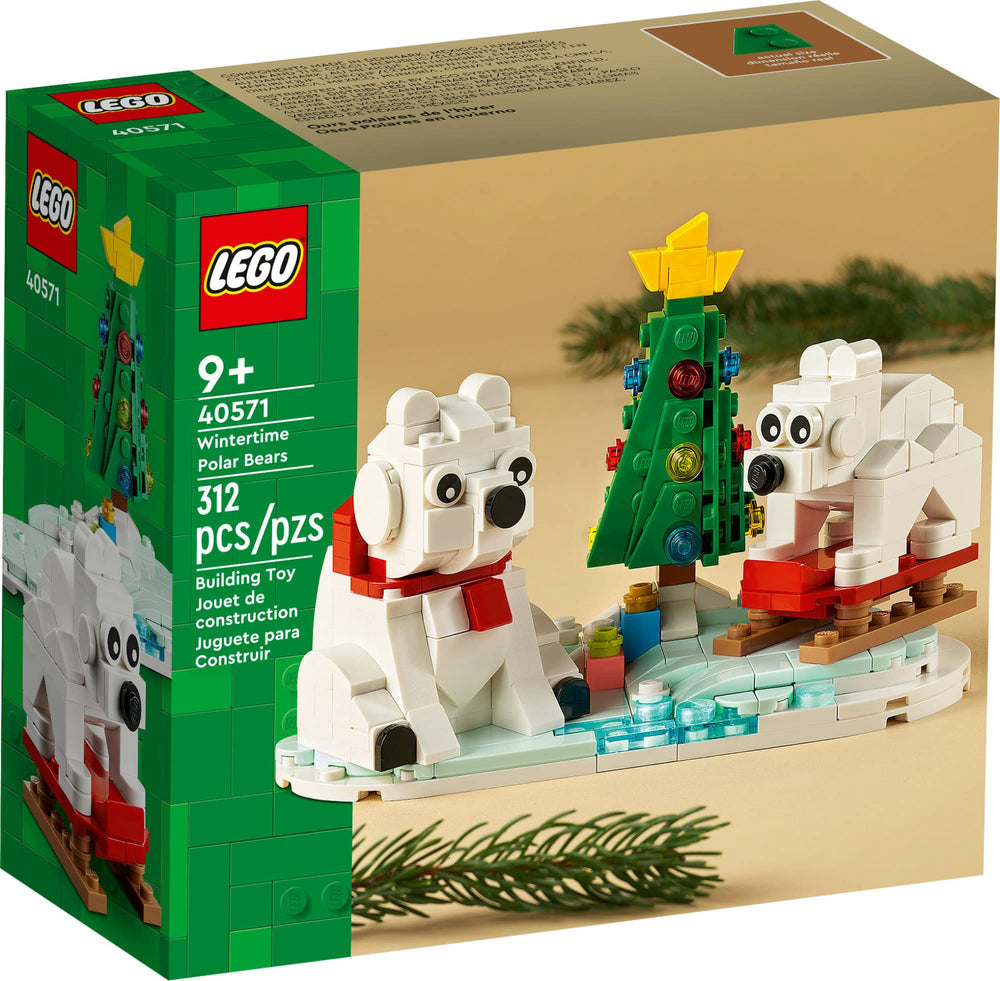 LEGO Wintertime Polar Bears 40571: baby on sleigh for a festive display