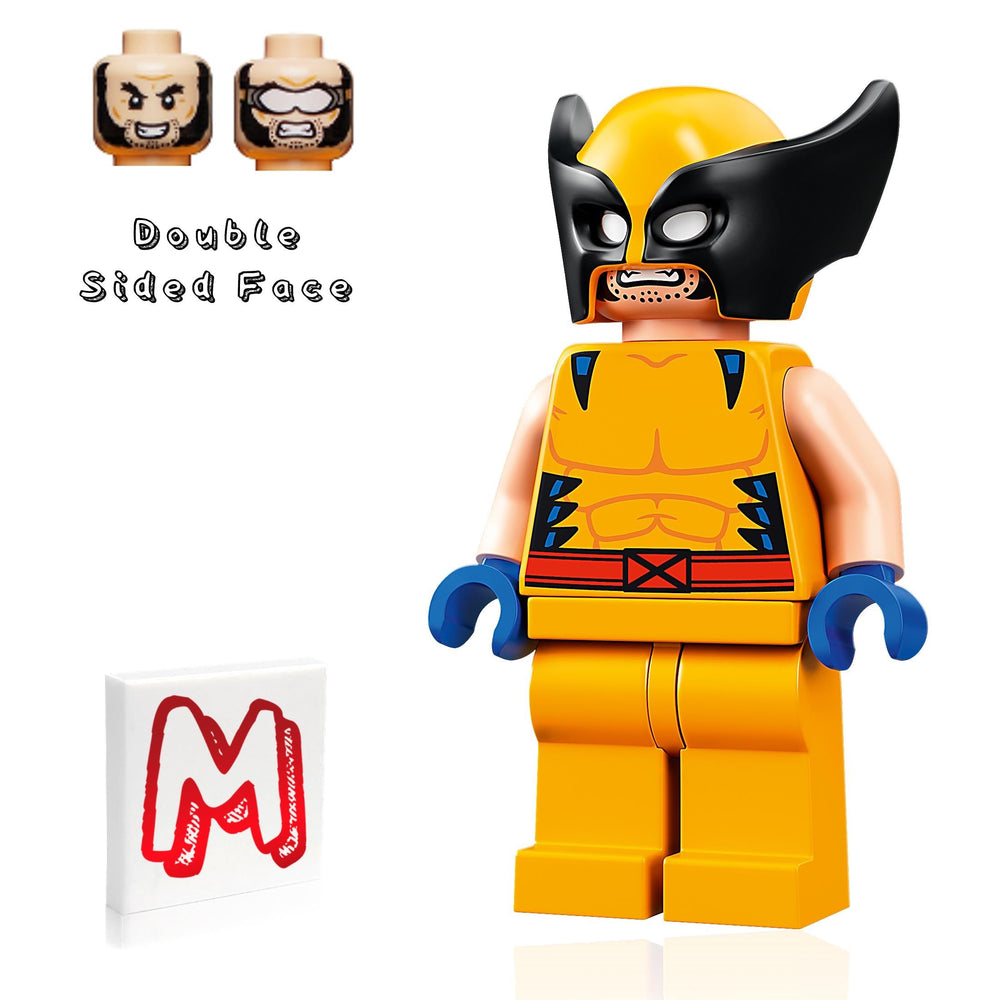 LEGO Wolverine figure, 1.7 inches tall, ideal for display and quick builds.