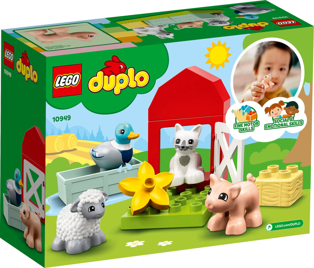 LEGO DUPLO Town Farm cat figure sparks caregiving scenarios