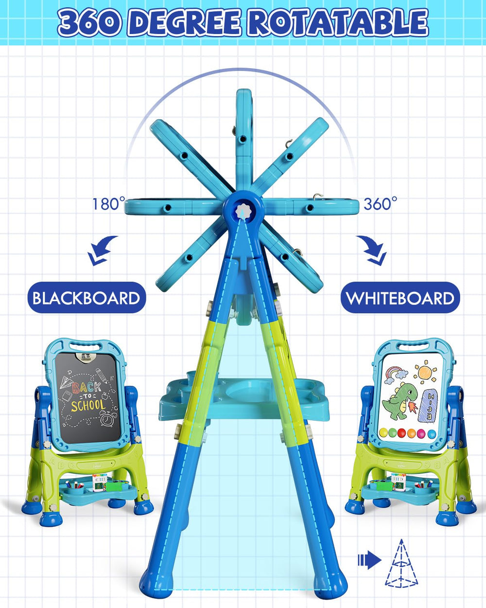 Lehoo Castle easel converts to tabletop for compact spaces.