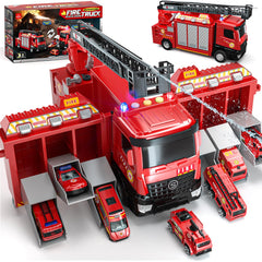 Lehoo Castle fire truck extendable ladder for engaging fine motor play.
