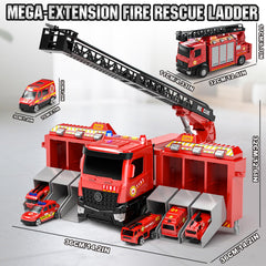 Lehoo Castle fire truck launching function lets cars race across the room during play.