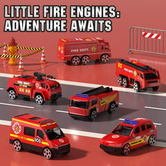 Lehoo Castle fire truck storage garage keeps toys organized after play.