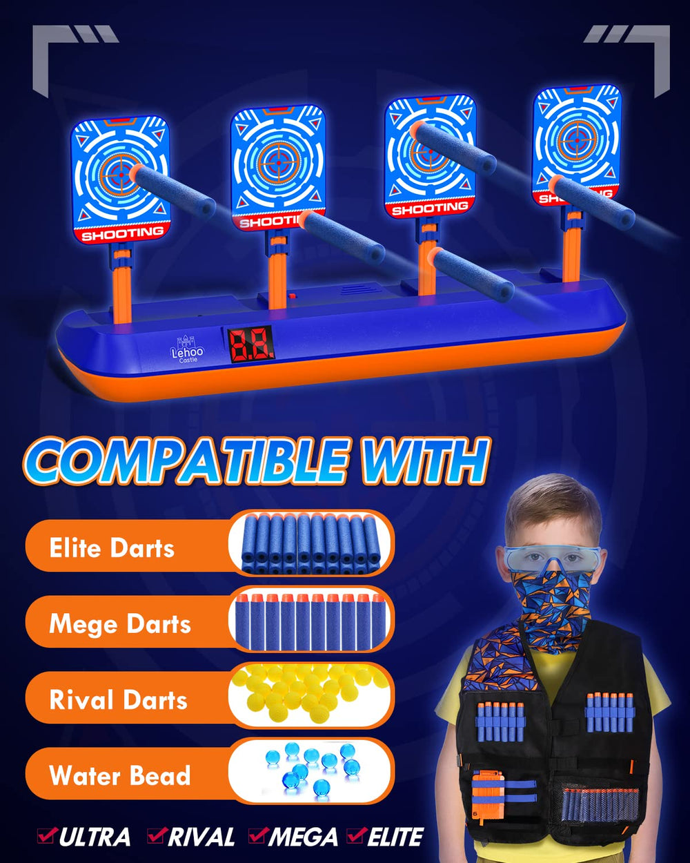 Lehoo Castle foam bullets 60 pack provides safe, soft rounds for shared fun