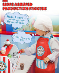Lehoo Castle ice-cream counter play supports fine motor skills and social play