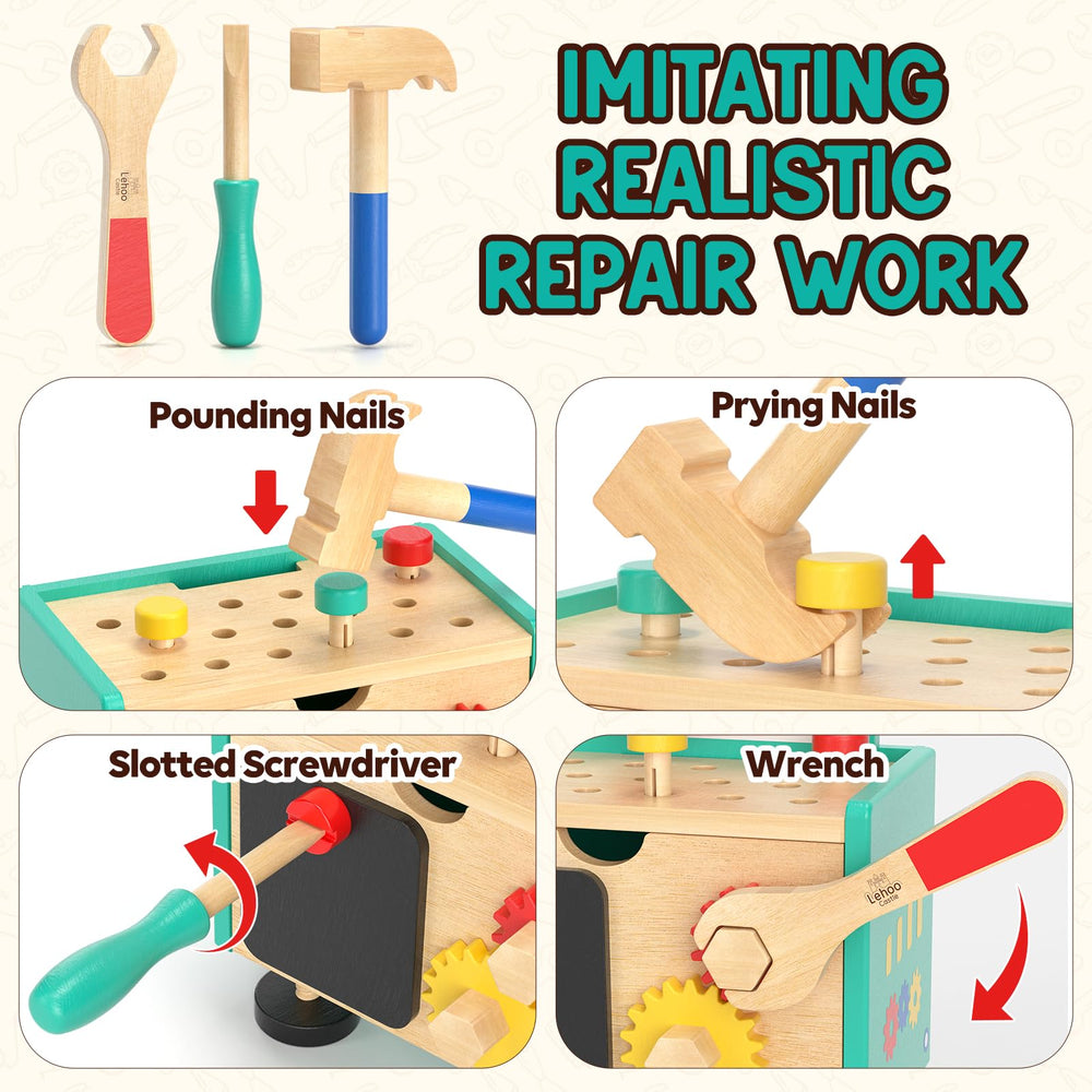 Lehoo Castle hammer and wrench set for small hands to boost motor skills.