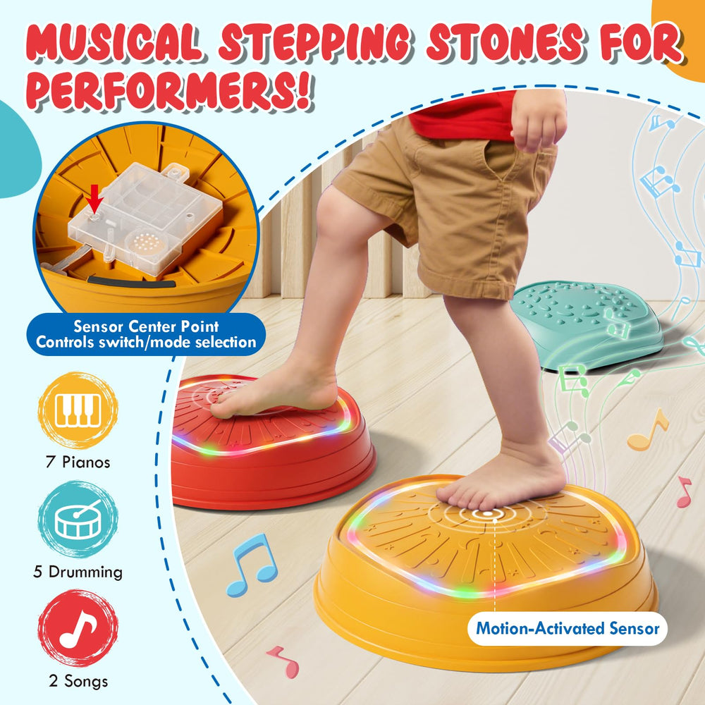 Lehoo Castle stepping stones offer three music modes to energize movement