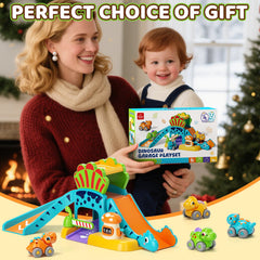 Lehoo Castle mini dinosaur cars for push-and-go racing