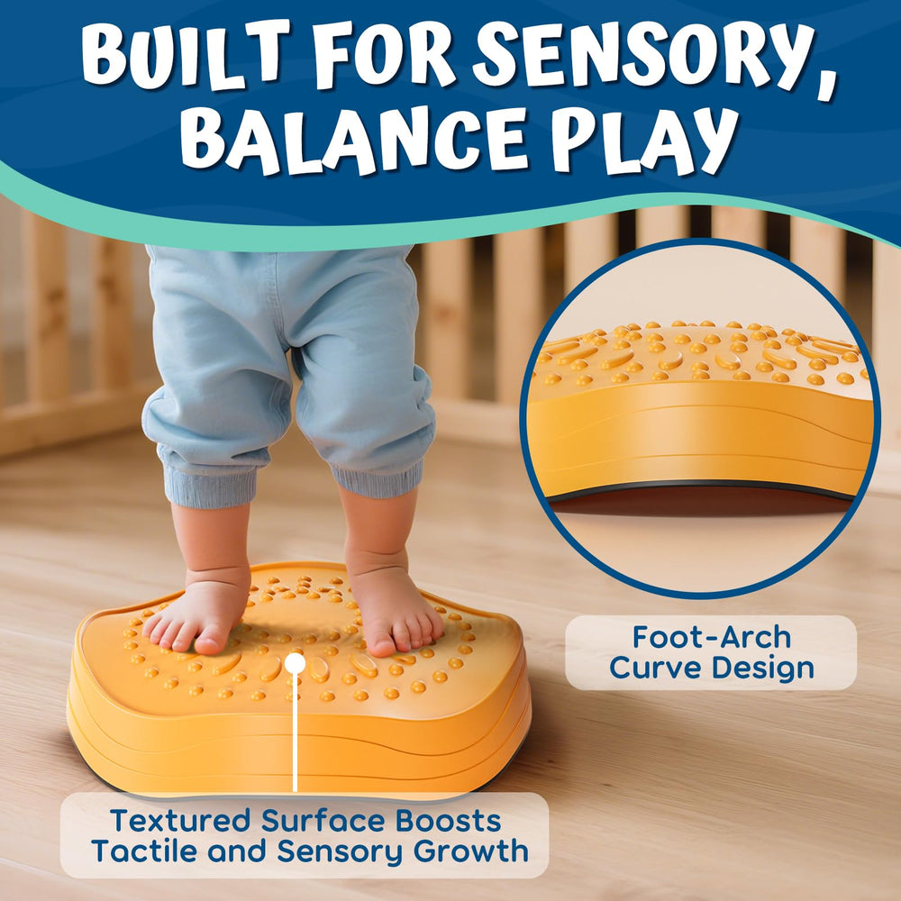 Lehoo Castle stepping stones with textured surfaces support tactile exploration and grip
