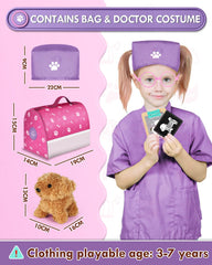 Lehoo Castle syringe, thermometers, and scissors offer fine motor practice during pretend visits.
