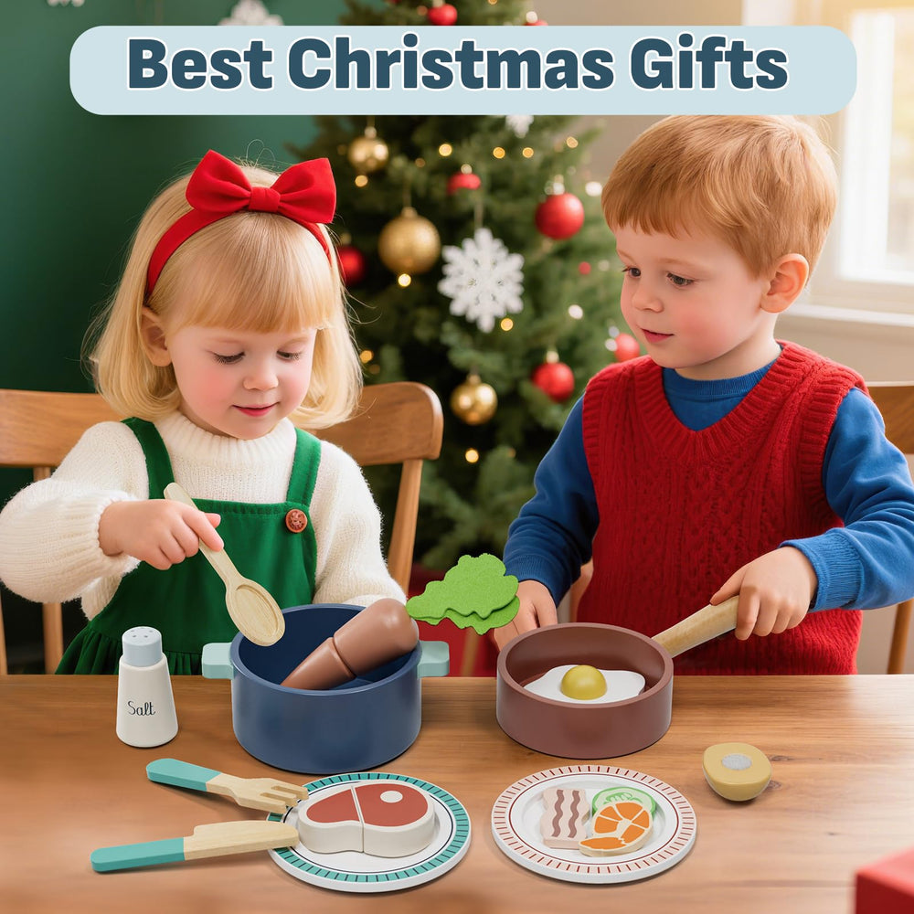 Lehoo Castle wooden play food variety to encourage sharing and creativity