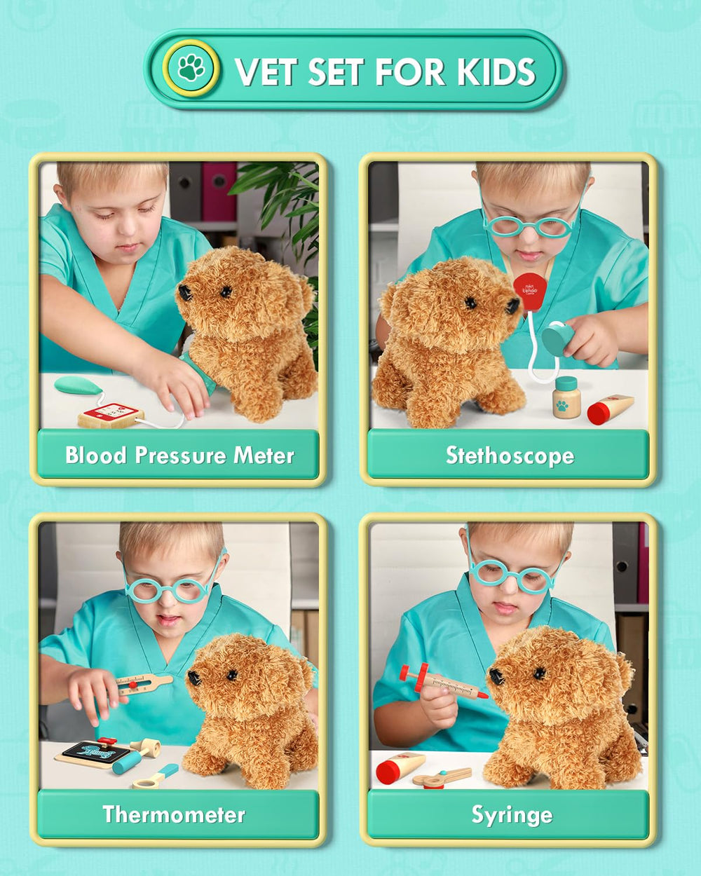 Lehoo Castle wooden stethoscope provides realistic feel for pretend checkups.