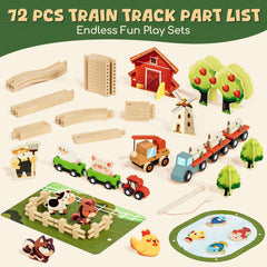 Lehoo Castle wooden train set smooth edges close-up for safety.