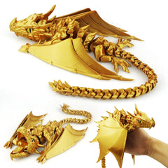 LehuoMaker dragon with articulated wings for dynamic desk poses