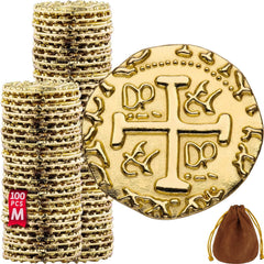 Leib Games large metal pirate coins, front view, authentic gameplay and display benefits