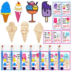 Leinuosen ice cream wood crafts set for kids' party gifts and creative painting