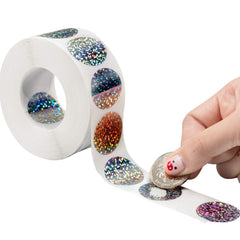 Leinuosen glitter colorful scratch-off stickers enhance packaging and invitations
