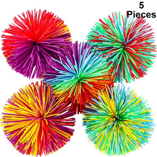 Leinuosen stringy balls closeup with rainbow texture for tactile focus