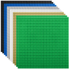 Lekebaby 10x10 green baseplate provides a sturdy surface for creative brick building.