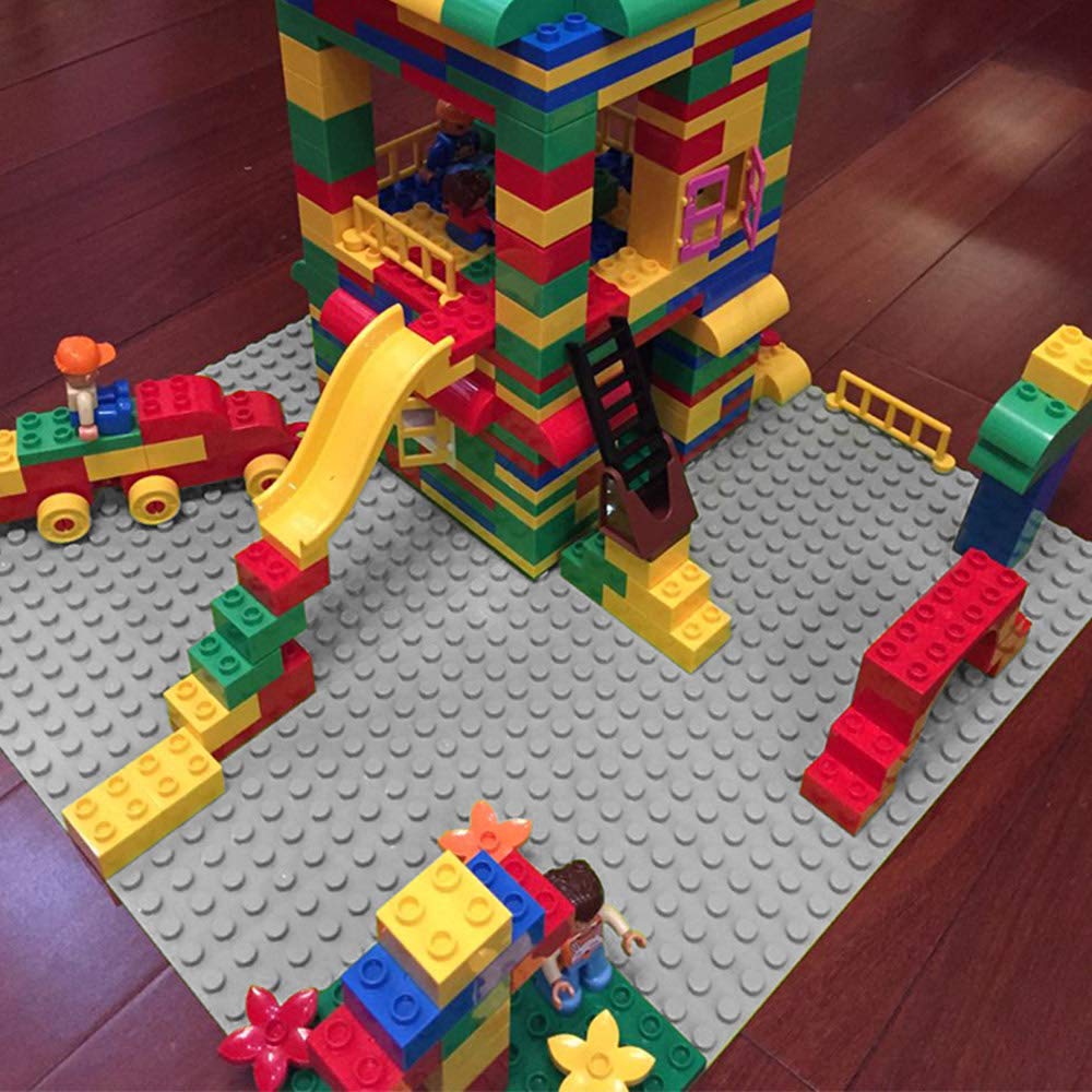 Lekebaby baseplates 10x10 grey child-friendly use fosters creativity safely.