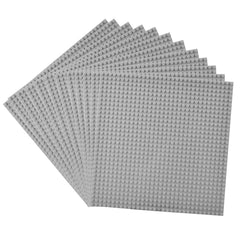 Lekebaby baseplates 10x10 grey side connection enables multi-level builds.