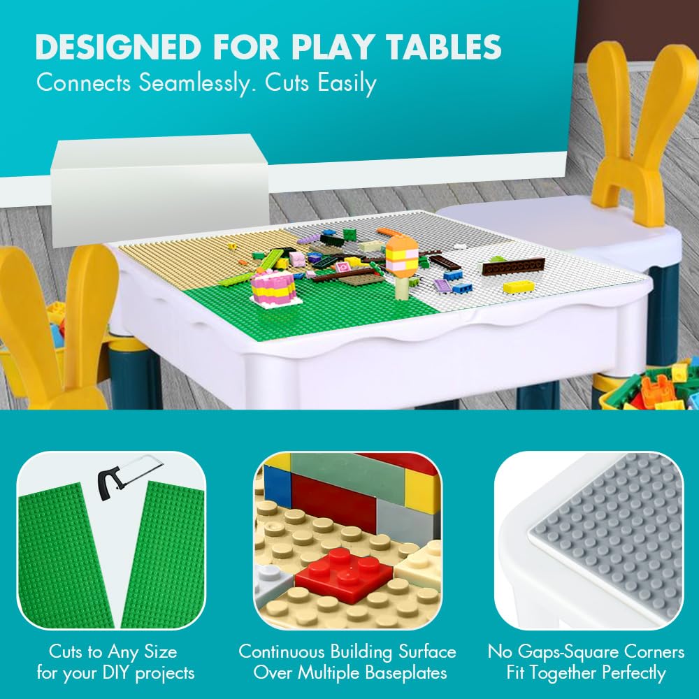 Lekebaby 10x10 white baseplate gives a clean canvas for play ideas.