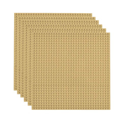 Lekebaby Classic Baseplates 10x10 sand front view for versatile brick layouts.
