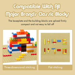 Lekebaby baseplates enable multi-level designs and flexible brick arrangements.